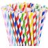 F2C Super Home Disposable Paper Straw | Juice Pipe (Pack Of 100 Pc) Multicolours