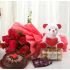 F2C Surprise-You Divine Love Special Roses Flower Bouquet Teddy & Chocolate & Cake Gift Pack