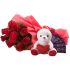 F2C Surprise-You Divine Love Roses Flower Bouquet Teddy & Chocolate Gift Pack