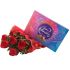 F2C Surprise-You Red Rose Fresh Wrapped Flowers Bouquet With Celebration